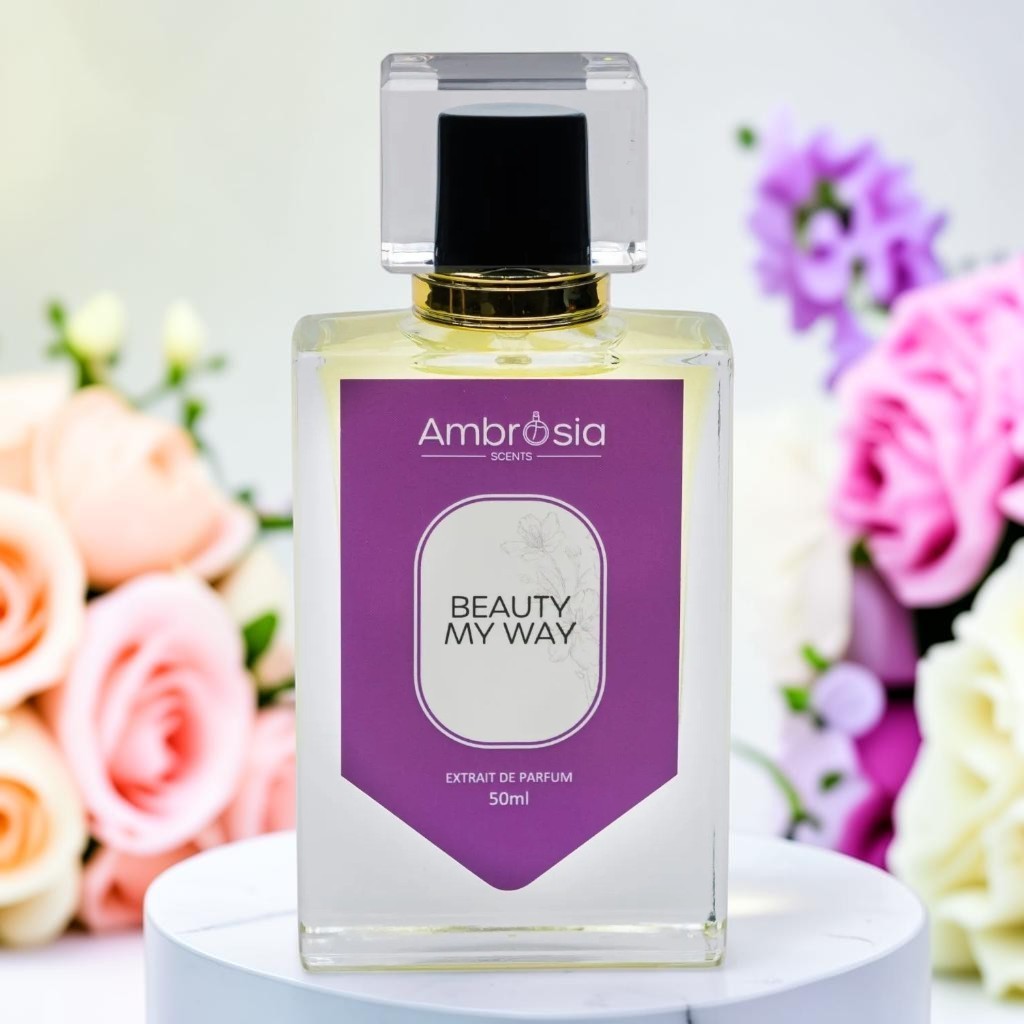 Ambrosia Scents Beauty My Way Extrait De Parfum 50ml, a luxurious floral and vanilla fragrance.