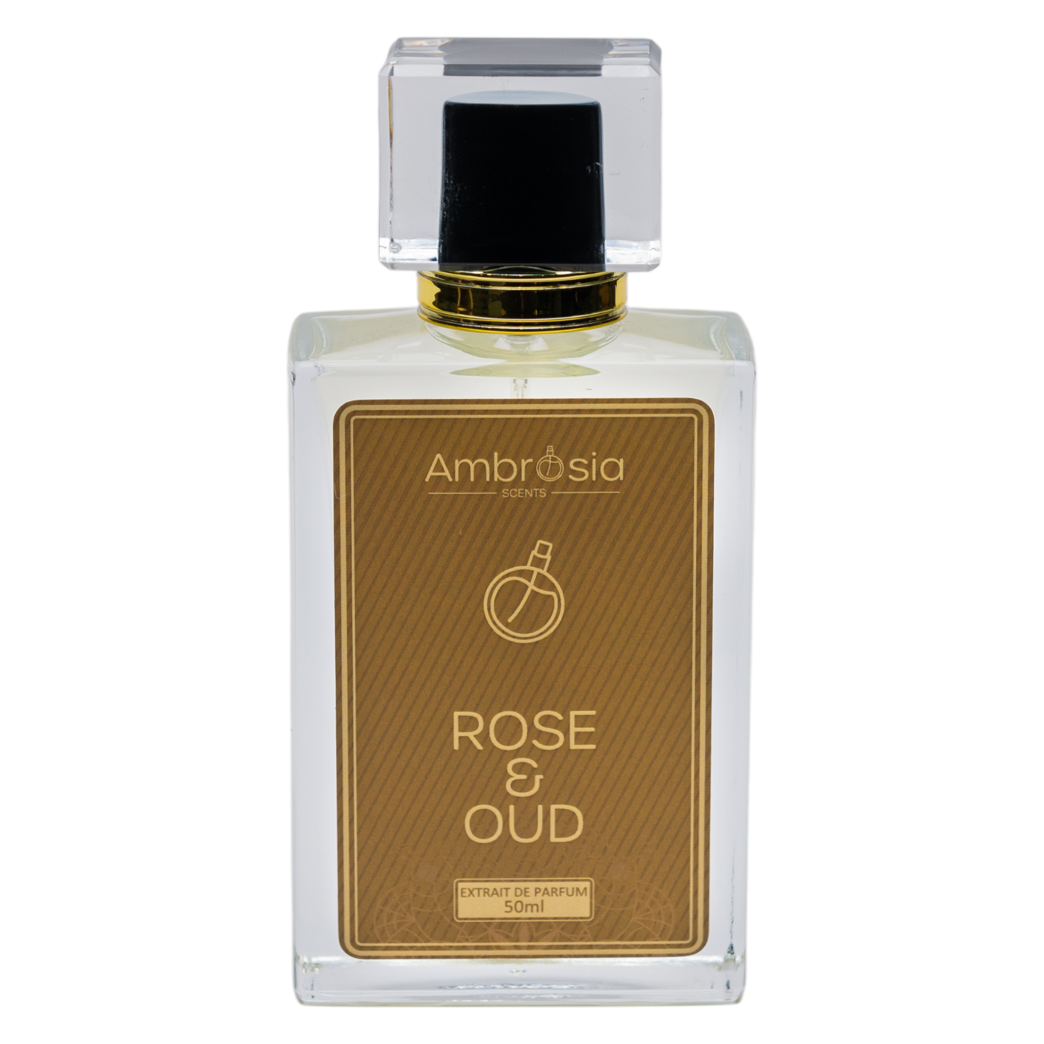Ambrosia Scents Rose and Oud perfume bottle