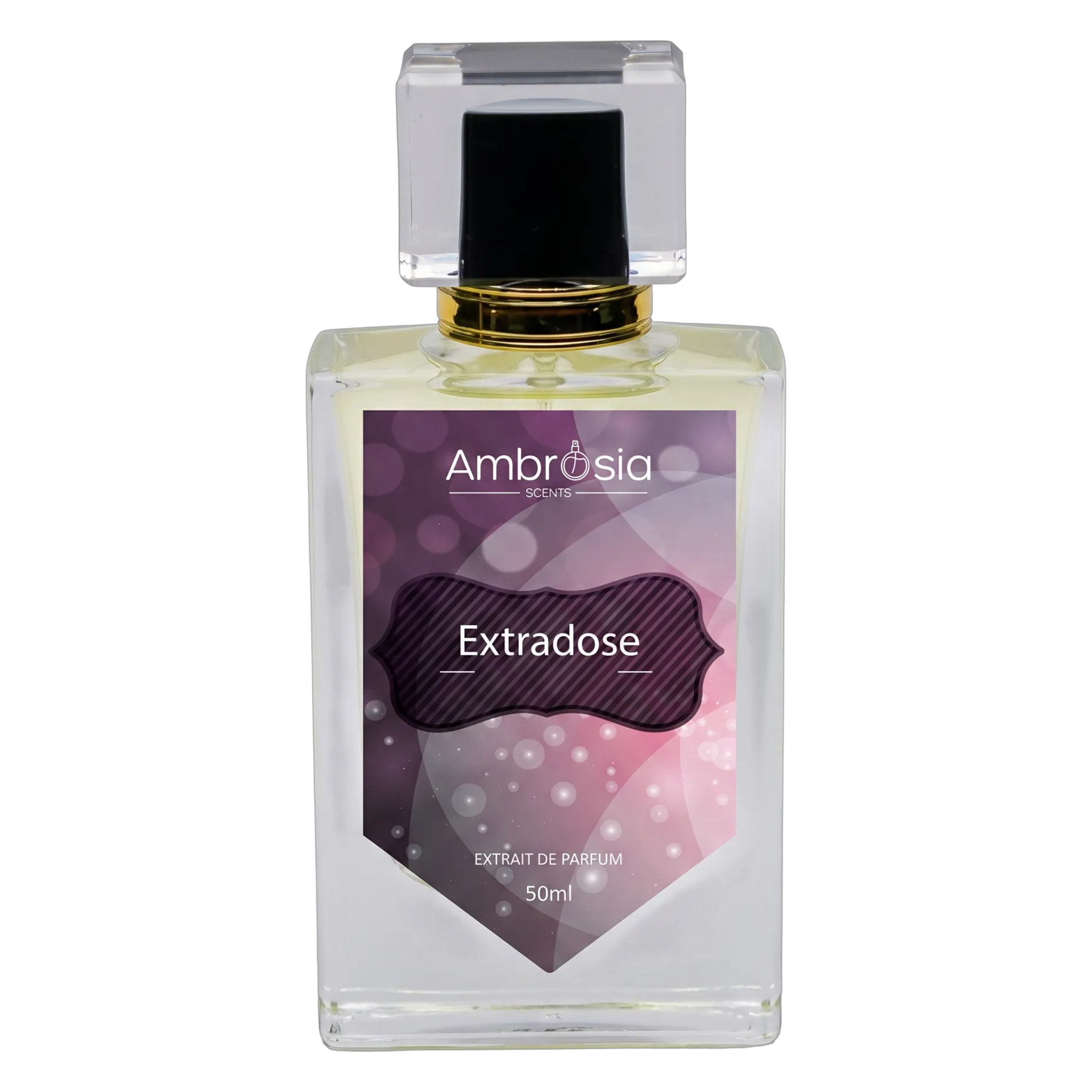 Ambrosia Scents luxury perfume bottle with gold cap