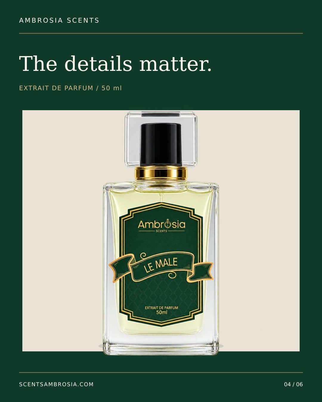 Le Male bottle craftsmanship and details