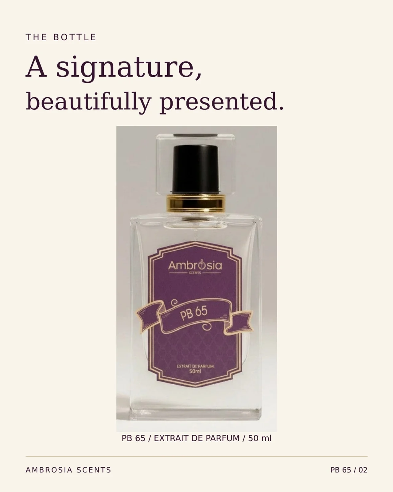 Original PB 65 bottle presentation